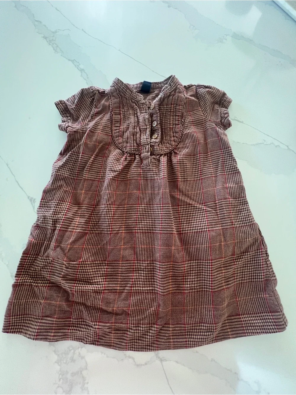 2pc Girls Outfit GAP Plaid Tunic with Burgundy Leggings 3T